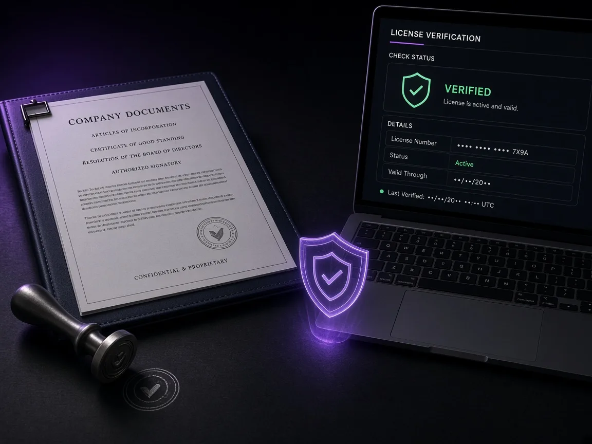 License verification documents used when checking eligibility rules